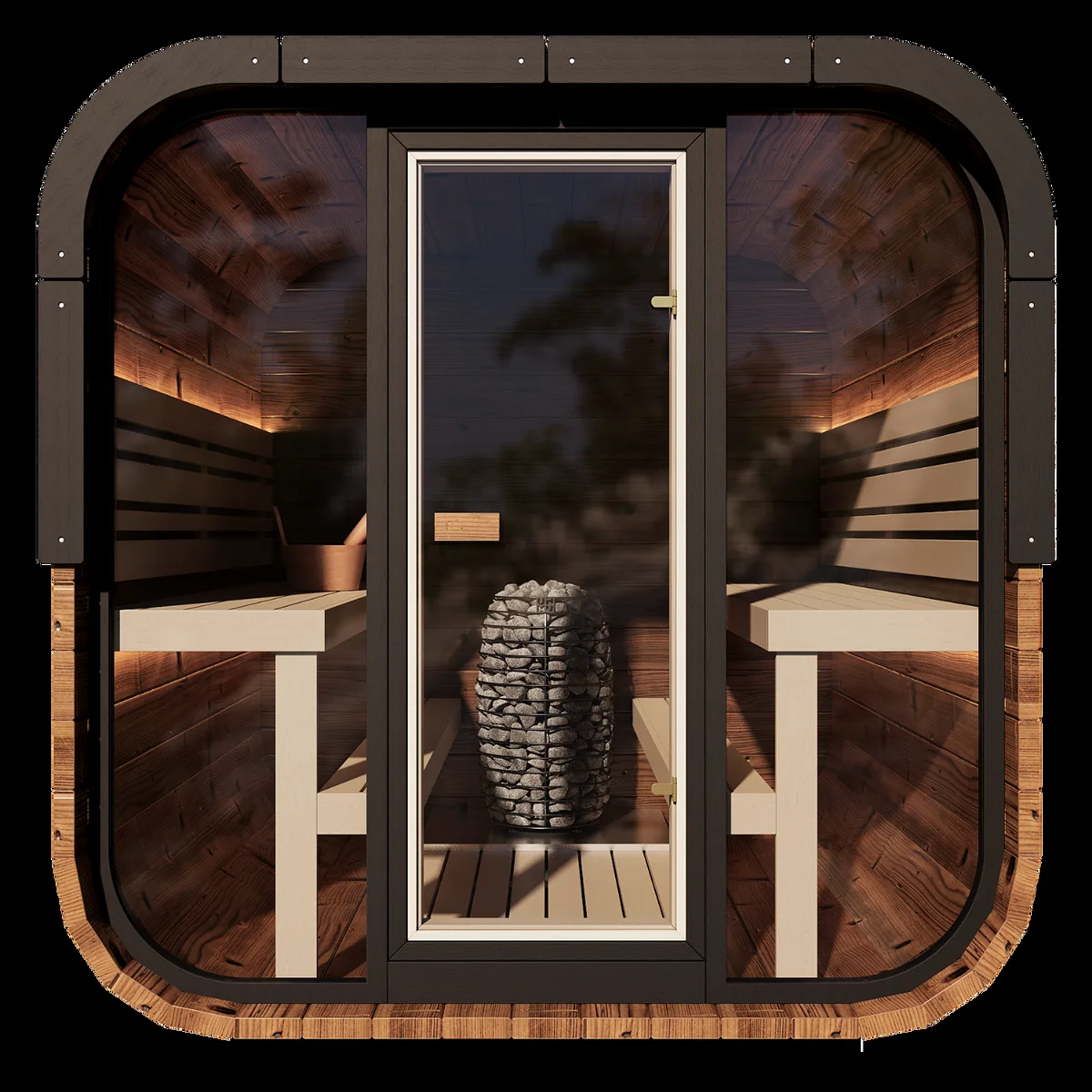 Grand Governor Front Glass Traditional Outdoor Sauna - 6 Person by Salus Saunas