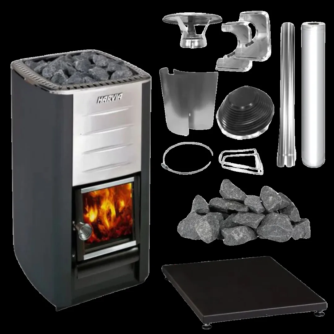 Harvia M3 Wood-Burning Stove Bundle by Salus Saunas