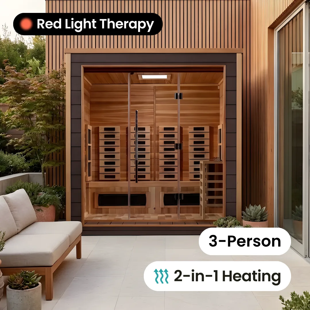 Renew King Hybrid Outdoor Sauna - 3 Person by Salus Saunas