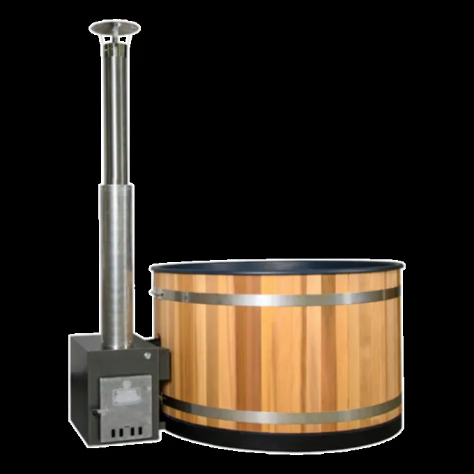 Splash Barrel Soak Tub - Clear Red Cedar by Salus Saunas