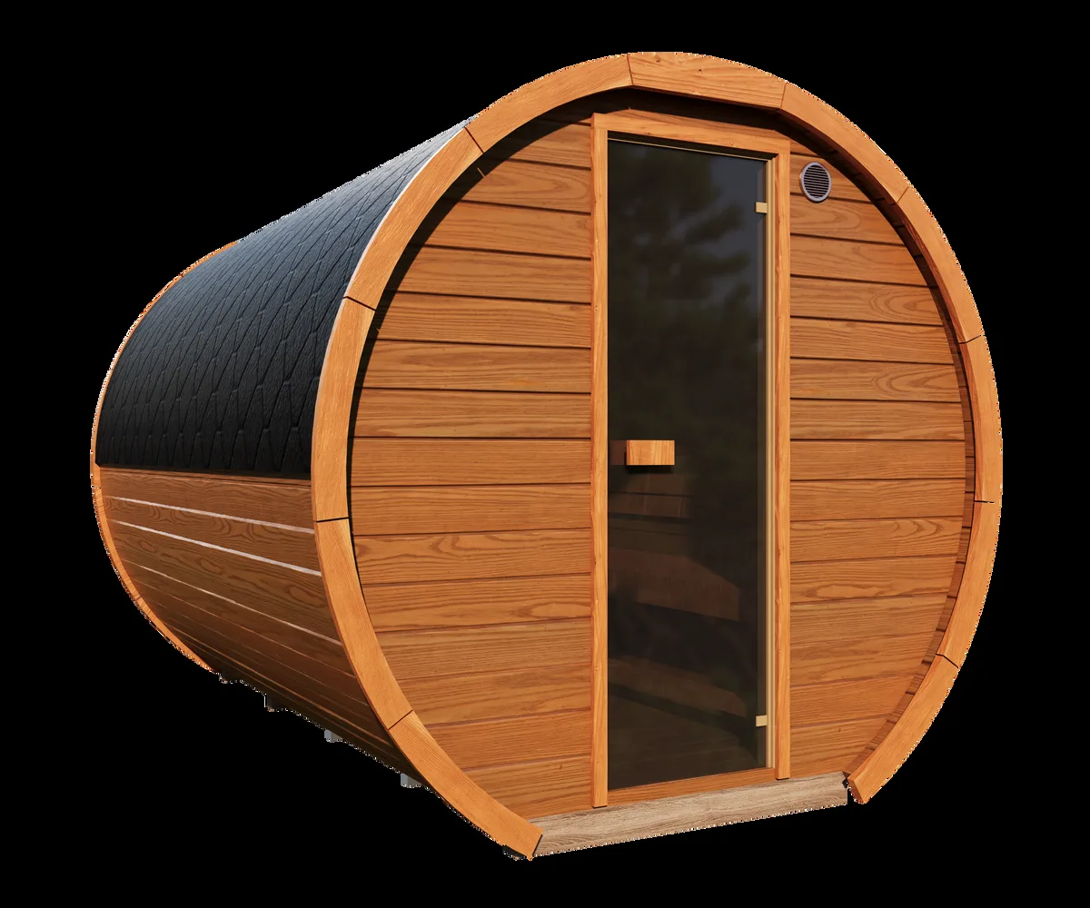 Stellar Traditional Outdoor Barrel Sauna - 8 Person by Salus Saunas